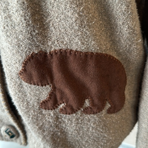 Vintage Teddy Brown Christmas Tree Patches Embroidered Jacket Size Medium - Picture 7 of 15